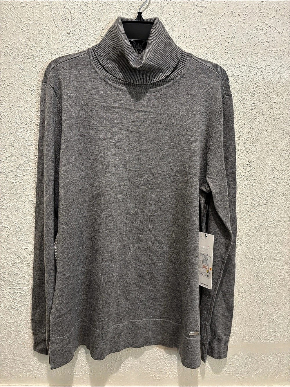 Calvin Klein Modern Essentials Turtleneck Sweater Gray Turtleneck Sweater Size